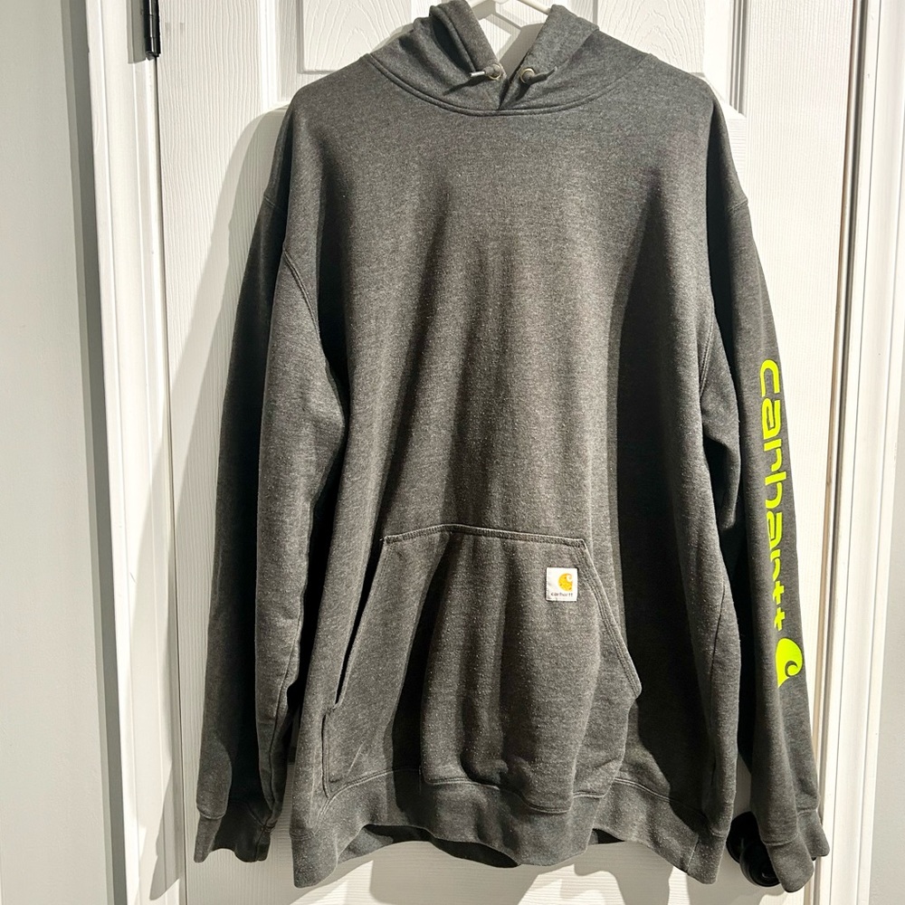 CARHARTT GRAY MENS HOODIE JACKET XLT LOOSE FIT